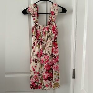Abercrombie & Fitch - Puff Strap Babydoll Mini Dress - Pink Floral XSP worn once